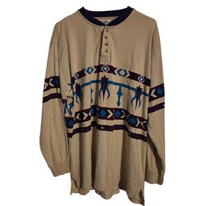 Vintage 90s Western Frontier Long Sleeve Shirt Sz Large 100% Cotton Country Farm